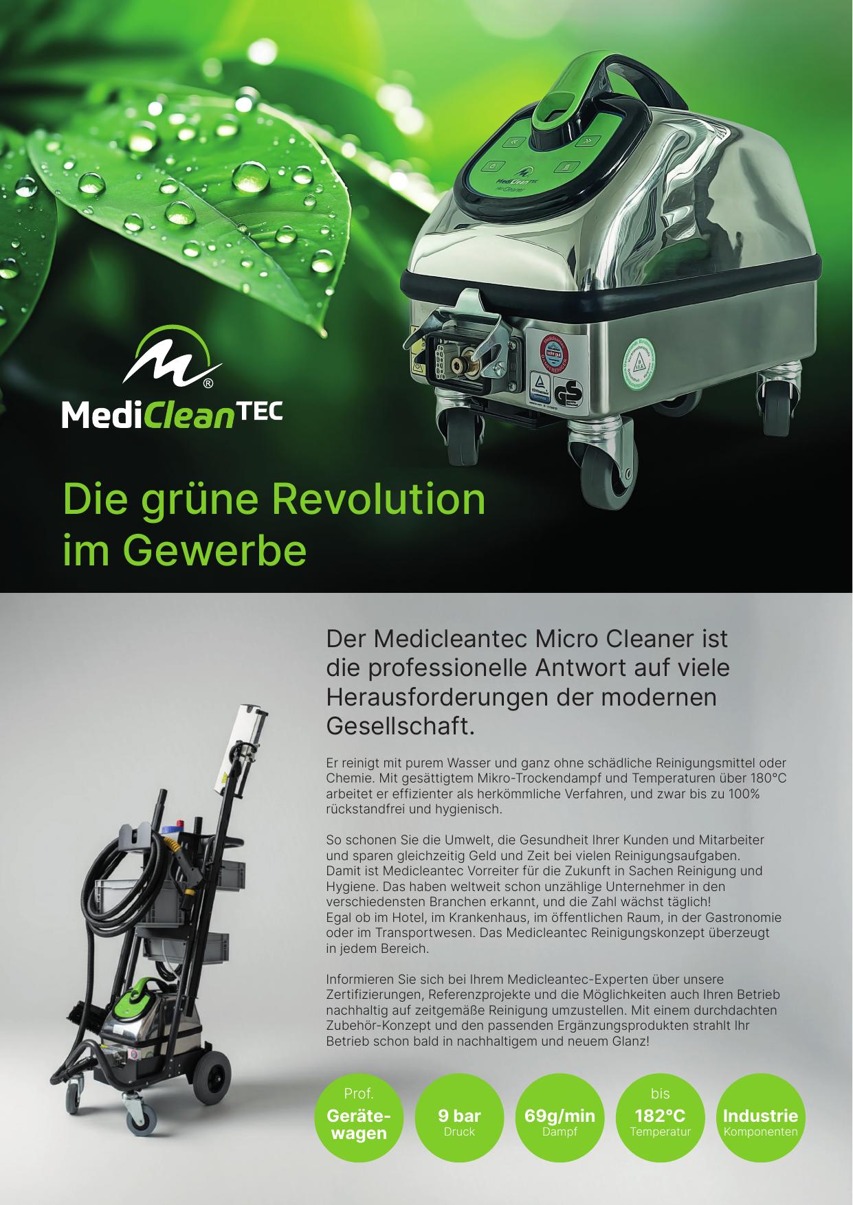 Medicleantec Microcleaner II S4 inkl. Standardzubehör + 5 Tücher + Thermostar Tasche