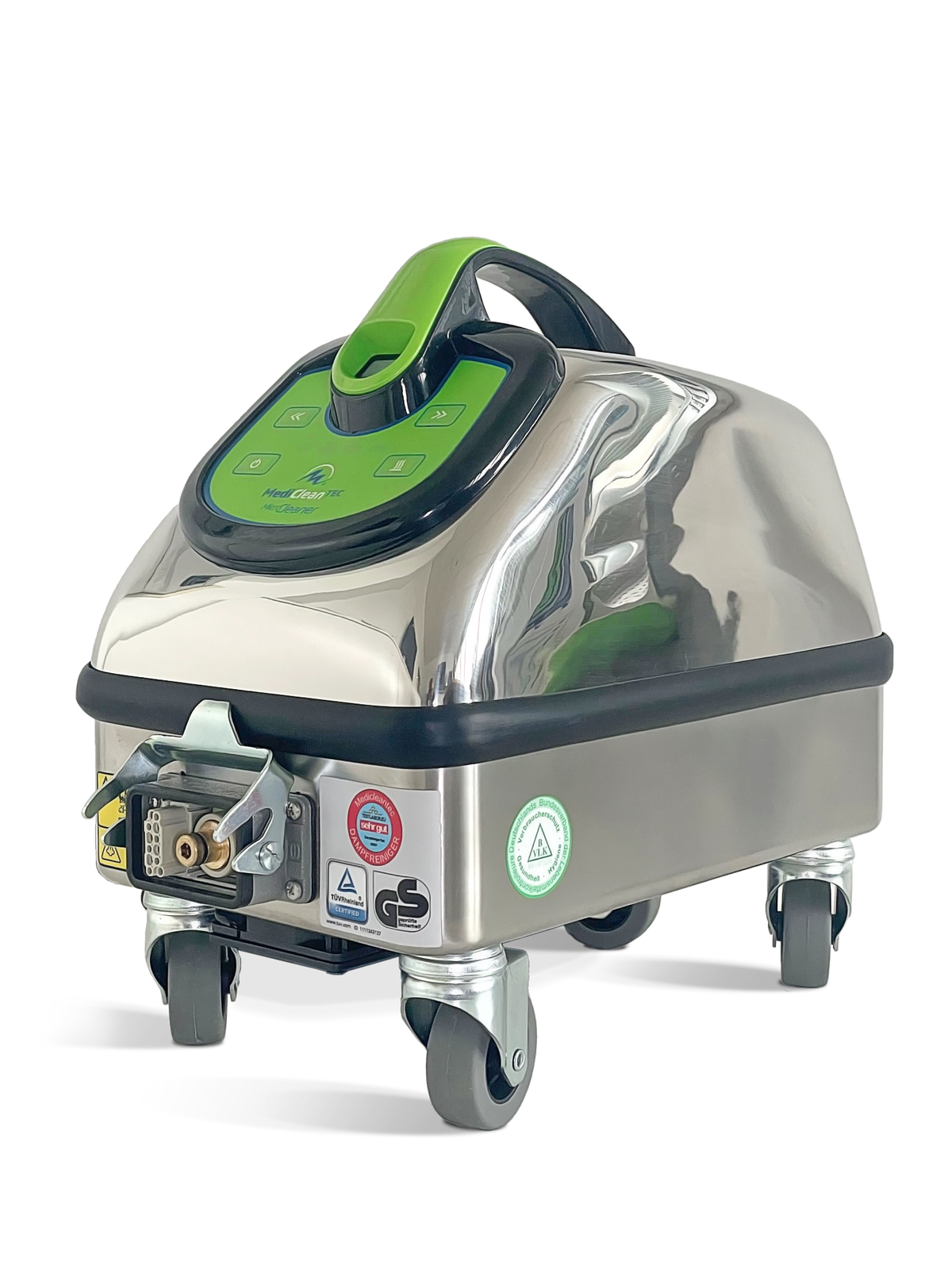 MediCleanTEC Microcleaner II S4 Trockendampfreiniger mit Edelstahlgehäuse, TÜV- und GS-Siegel